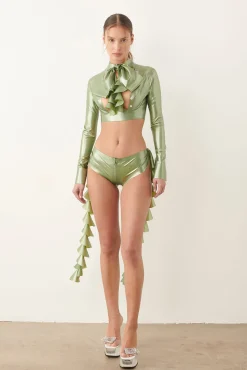 Bailey Blouse Latex Dollar Bill Green<Poster Girl Best