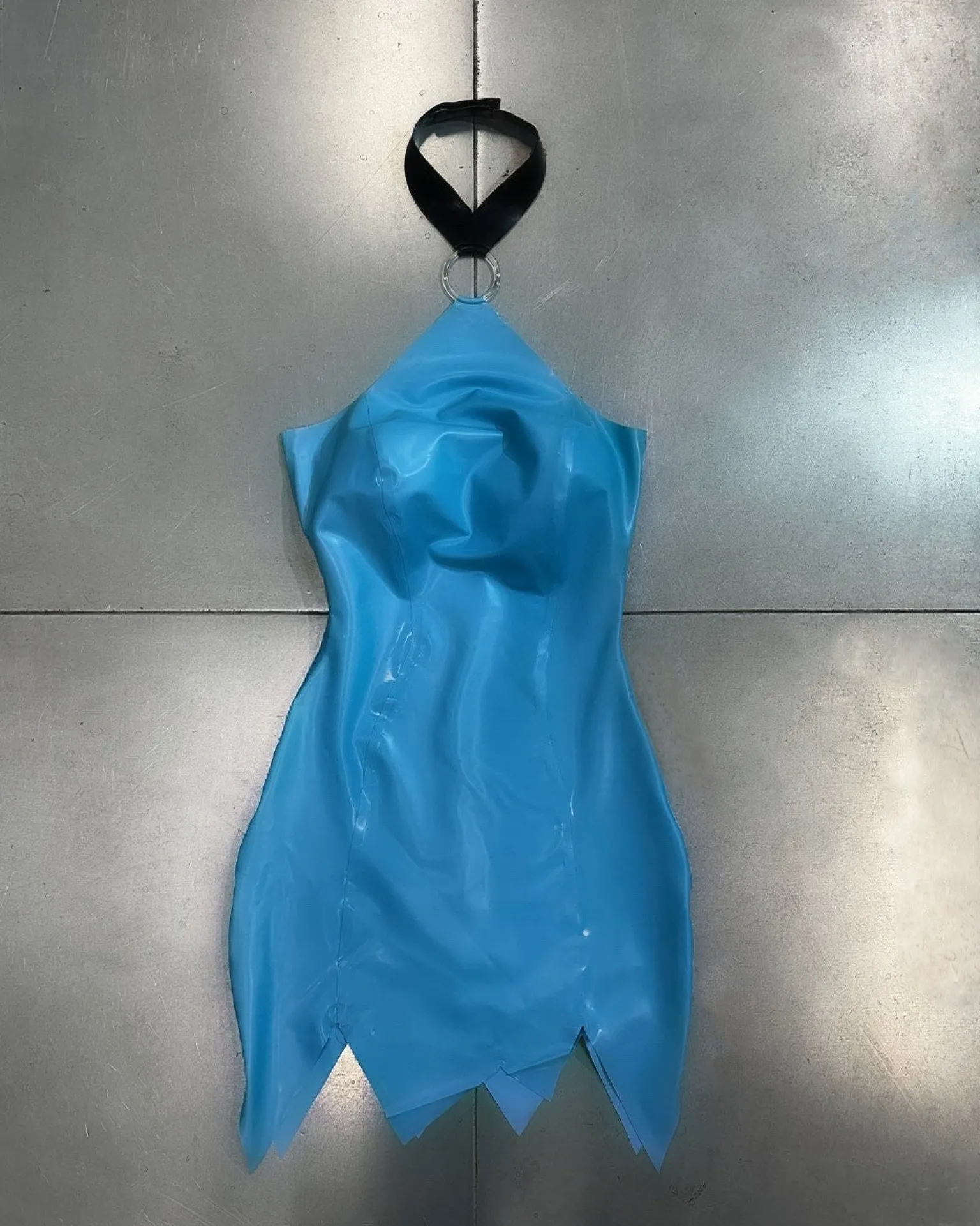 BEDROCK LATEX DRESS LIGHT BLUE<Poster Girl Clearance