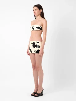 Bronco Latex Mini Skirt Black & White Cow Print<Poster Girl Best