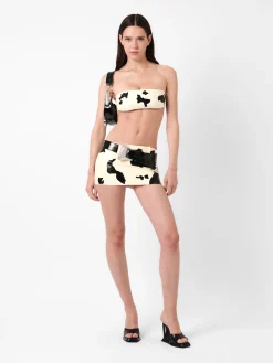 Bronco Latex Mini Skirt Black & White Cow Print<Poster Girl Best