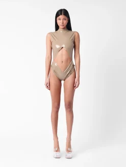 Bronx Latex Bodysuit Taupe<Poster Girl