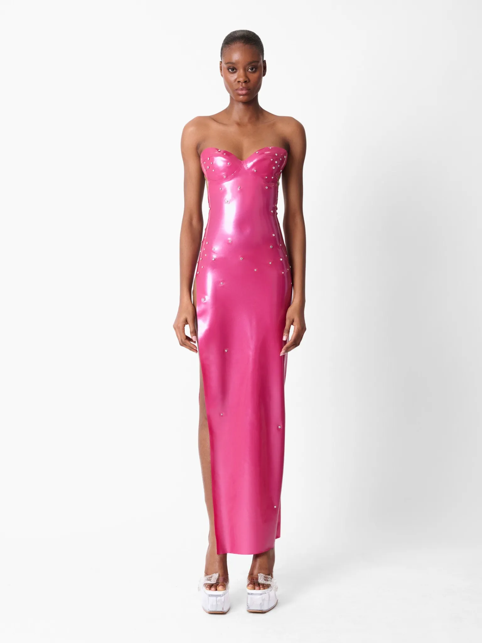 Bunny Latex Maxi Dress<Poster Girl New