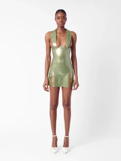 Chambers Latex Dress Dollar Bill Green<Poster Girl Sale