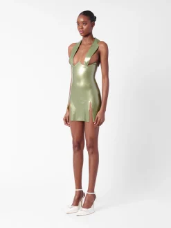 Chambers Latex Dress Dollar Bill Green<Poster Girl Sale