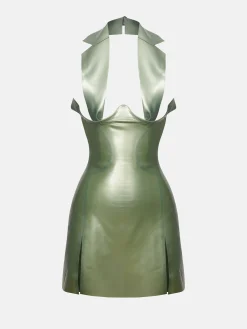 Chambers Latex Dress Dollar Bill Green<Poster Girl Sale