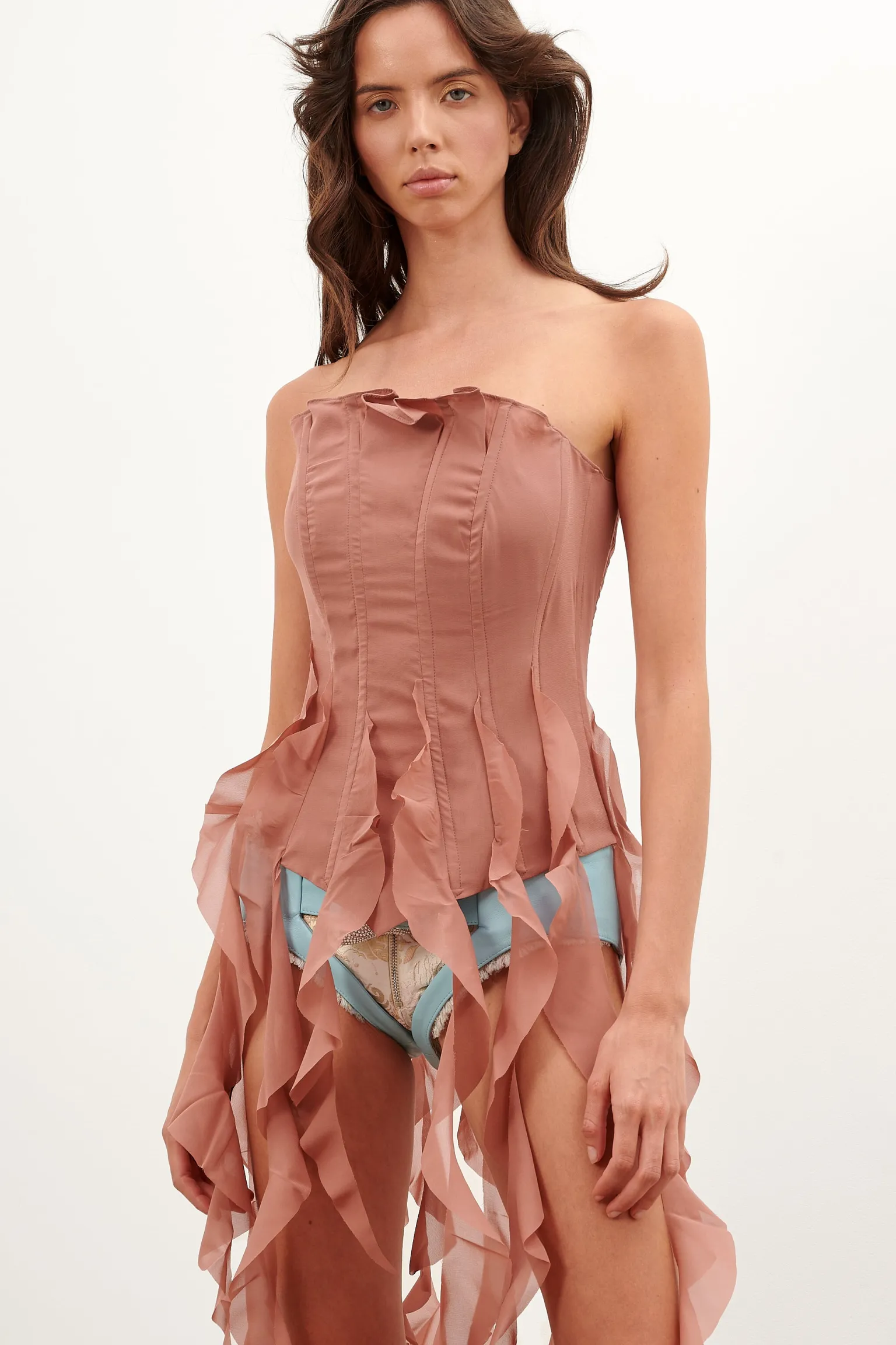 Chiffon Calamity Corset Terracotta<Poster Girl