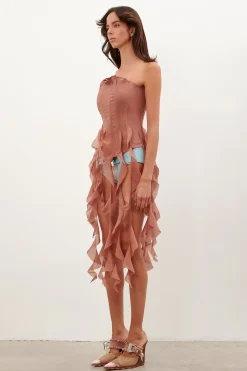 Chiffon Calamity Corset Terracotta<Poster Girl
