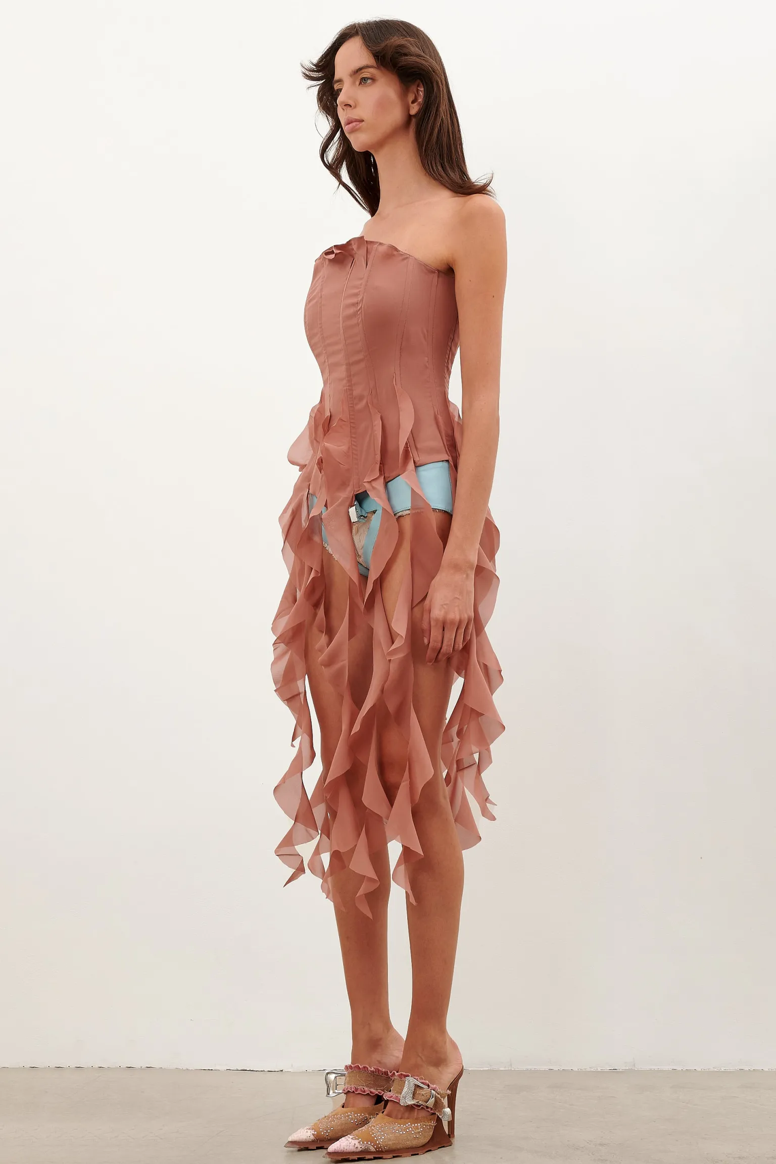 Chiffon Calamity Corset Terracotta<Poster Girl