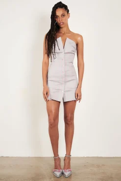 Court Dress Grey/Pink Pinstripe<Poster Girl New