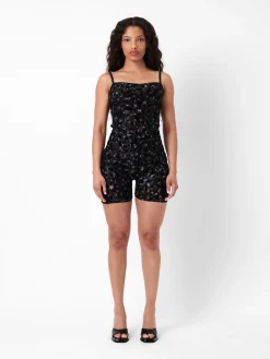 Darling Playsuit Black Leopard Print<Poster Girl Outlet
