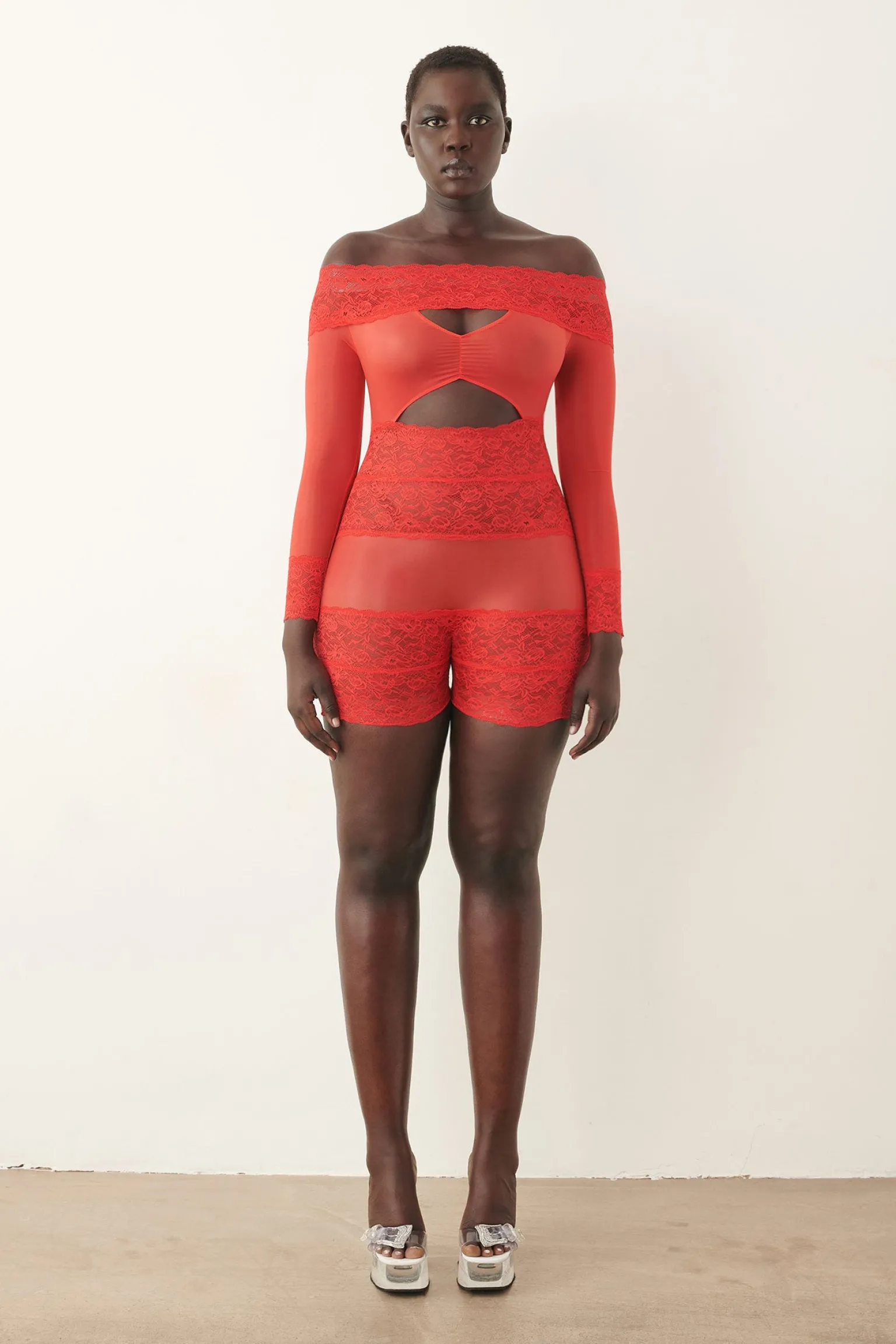 Davina Sleeved Romper Vixen Red<Poster Girl Clearance