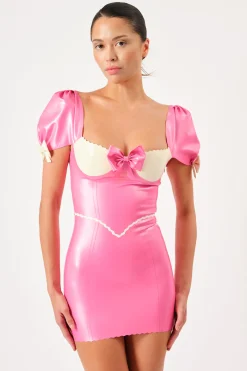 DOLLY LATEX DRESS PINK<Poster Girl Sale