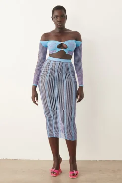 Fortune Skirt Crypto Blue<Poster Girl Sale