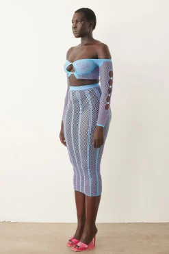 Fortune Skirt Crypto Blue<Poster Girl Sale