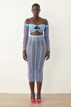 Fortune Skirt Crypto Blue<Poster Girl Sale