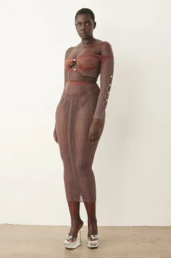 Fortune Skirt Old Money Brown<Poster Girl