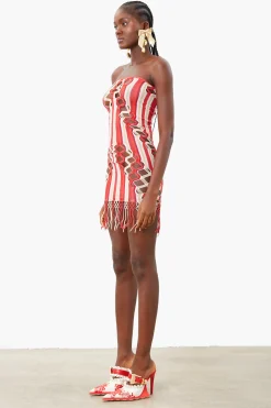 Haze Dress Burgundy Stripe<Poster Girl New