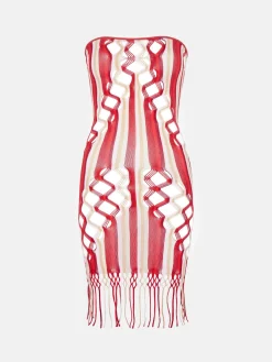 Haze Dress Burgundy Stripe<Poster Girl New