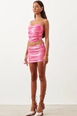 Heartie Latex Skirt Pink<Poster Girl New