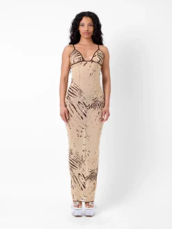 Hun Dress Beige Zebra Print<Poster Girl New