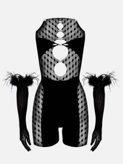 Jetta Jumpsuit x Gwenevere Gloves Set Jet Black<Poster Girl Hot