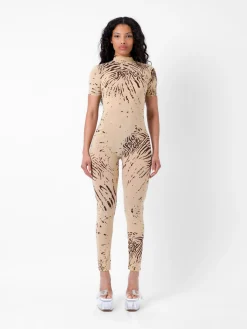 Knockout Jumpsuit Beige Zebra Print<Poster Girl Discount