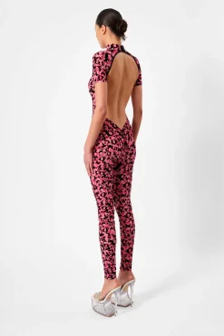 Knockout Jumpsuit Pink Leopard Print<Poster Girl New