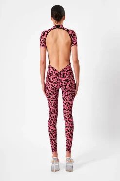 Knockout Jumpsuit Pink Leopard Print<Poster Girl New