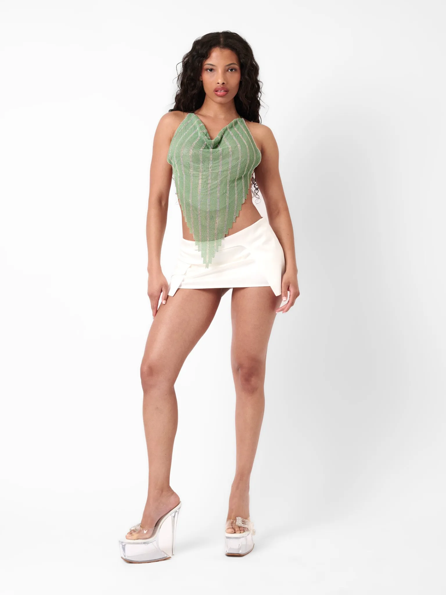Limited Edition Beyan Top in Stripe Billionaire Green<Poster Girl New