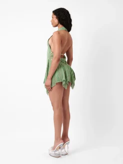 Limited Edition Munroe Rhinestone Dress in Stripe Billionaire Green<Poster Girl Clearance