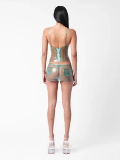 Manhattan Latex Mini Skirt Blue<Poster Girl Hot