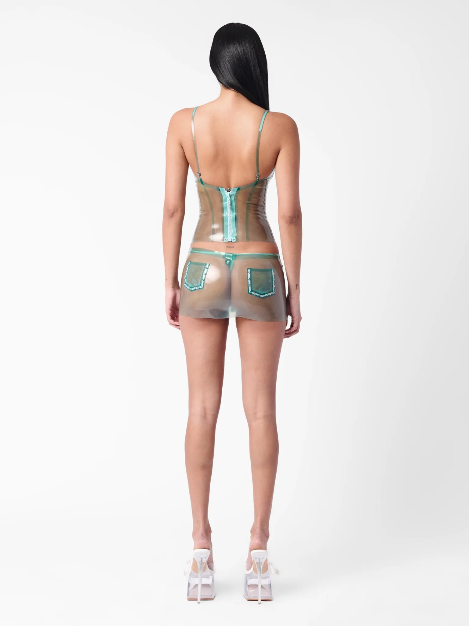 Manhattan Latex Mini Skirt Blue<Poster Girl Hot