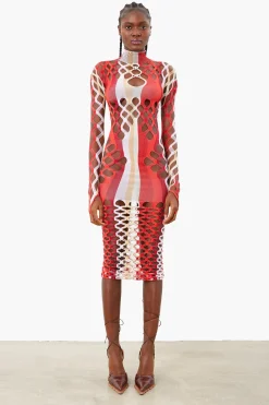 Marina Dress Burgundy Stripe<Poster Girl Online