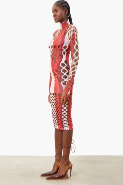 Marina Dress Burgundy Stripe<Poster Girl Online