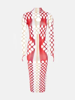 Marina Dress Burgundy Stripe<Poster Girl Online