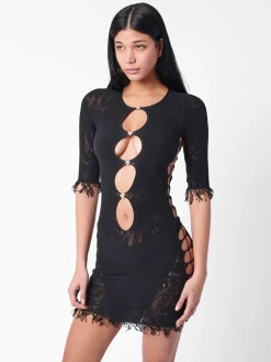 Miranda Dress in Jet Black Floral<Poster Girl New