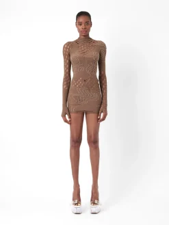 Raquel Dress Kahlua Brown Rhinestone<Poster Girl Sale