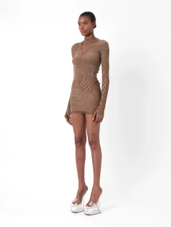 Raquel Dress Kahlua Brown Rhinestone<Poster Girl Sale