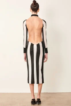 Ref Dress Black/White Stripe<Poster Girl New