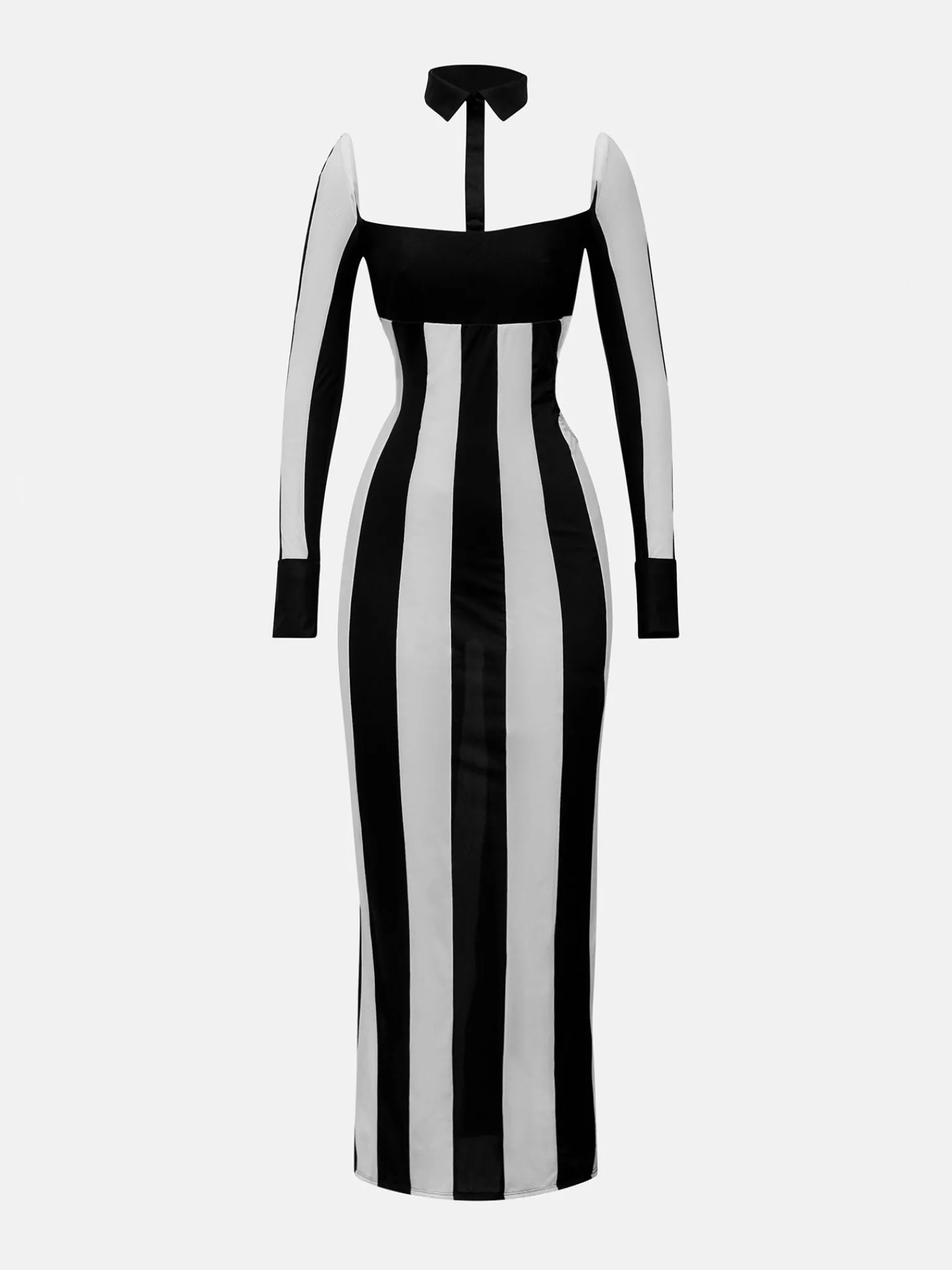 Ref Dress Black/White Stripe<Poster Girl New