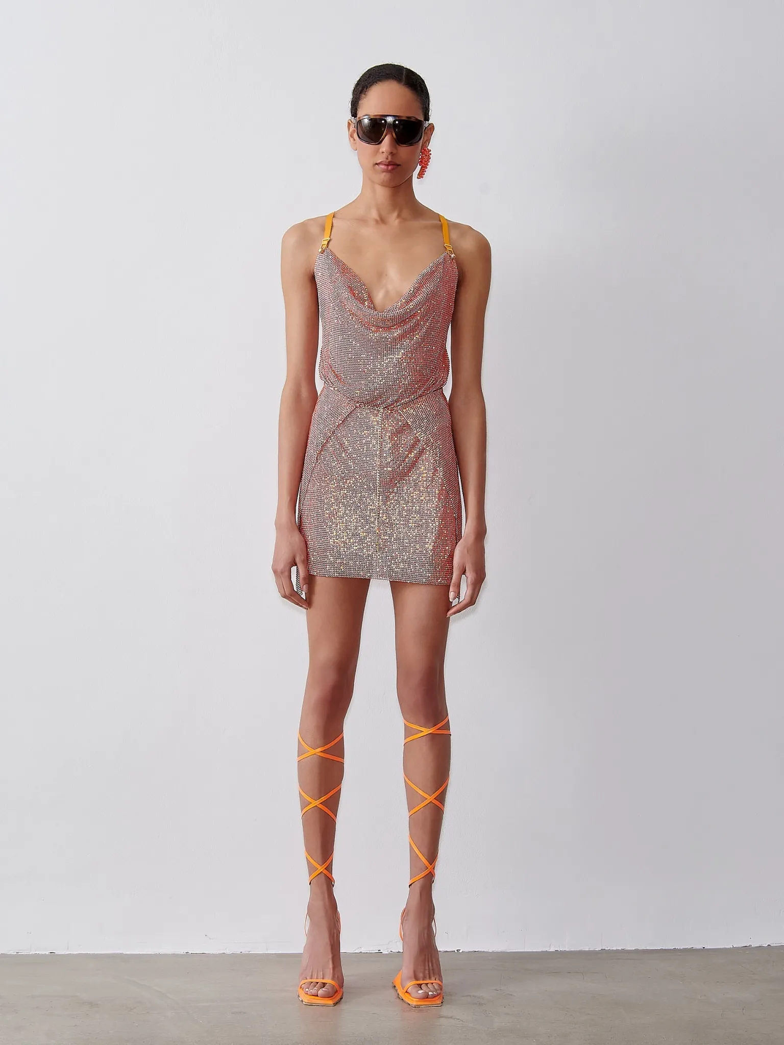 Rhinestoned Adrianne Dress Aperol Spritz<Poster Girl Best