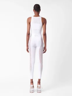 Rhinestoned Janice Jumpsuit Optic White<Poster Girl Online