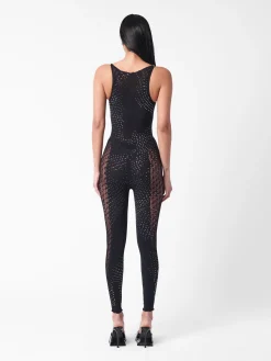 Rhinestoned Janice Jumpsuit Jet Black<Poster Girl Discount