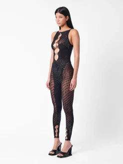Rhinestoned Janice Jumpsuit Jet Black<Poster Girl Discount