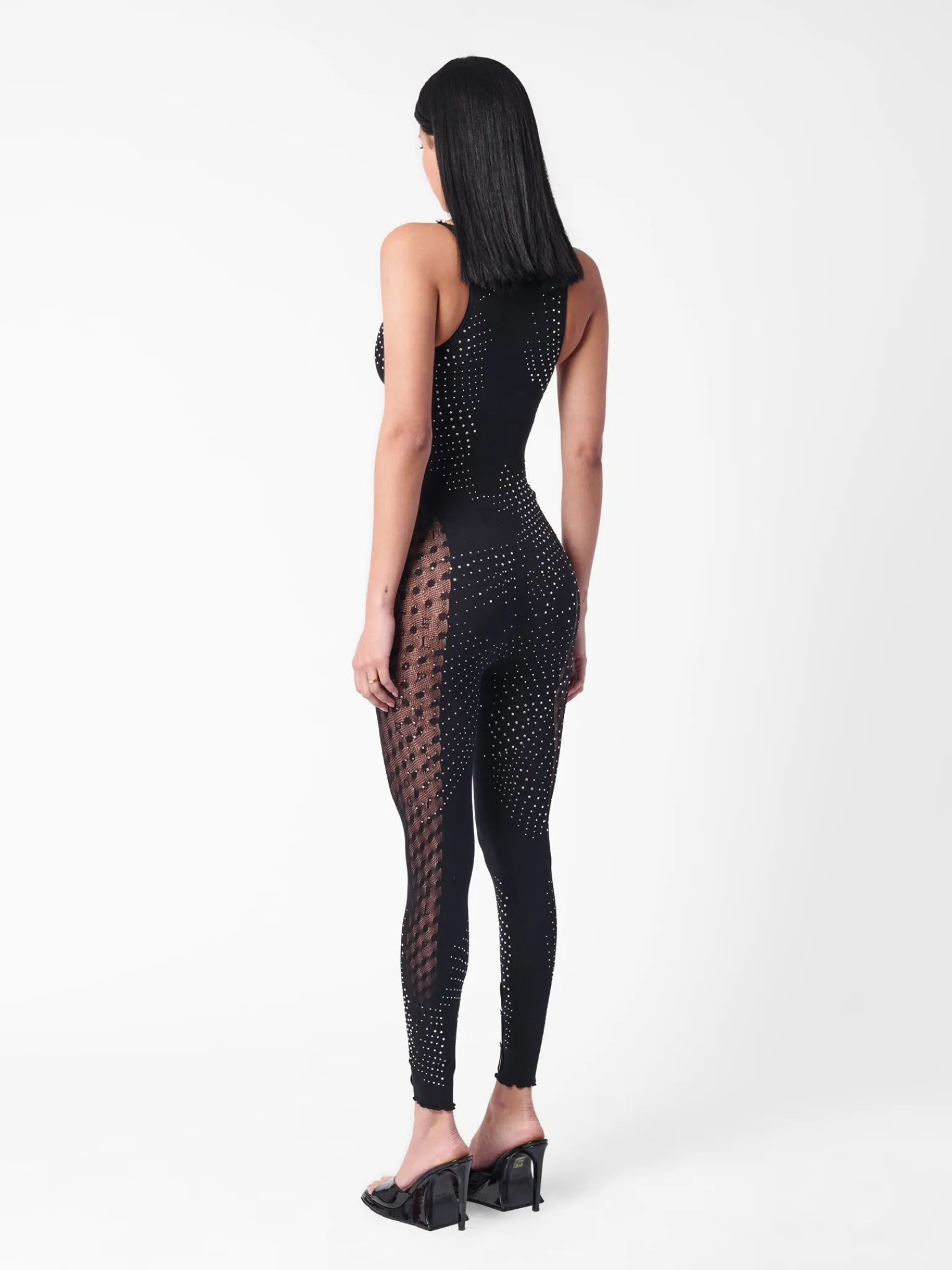 Rhinestoned Janice Jumpsuit Jet Black<Poster Girl Discount