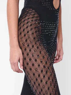 Rhinestoned Janice Jumpsuit Jet Black<Poster Girl Discount