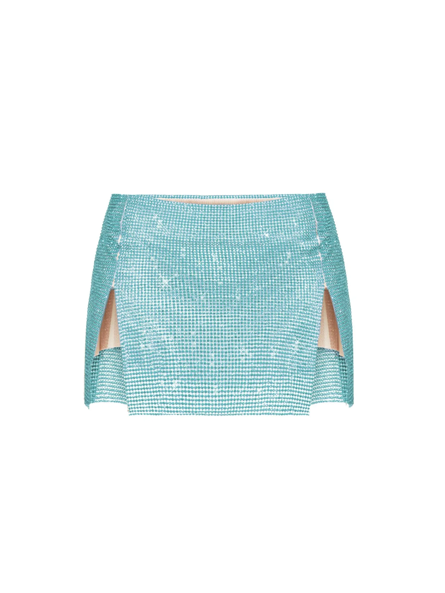 Rhinestoned Mia Micro Skirt Cerulean Blue<Poster Girl