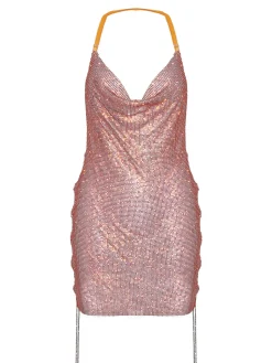 Rhinestoned Zeina Dress Aperol Spritz<Poster Girl Clearance