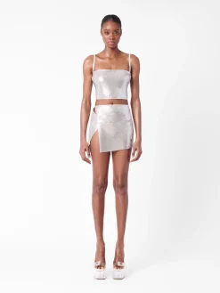 Rosalyn Top Metallic Chainmail Silver Chrome<Poster Girl Sale