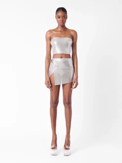 Rosalyn Top Metallic Chainmail Silver Chrome<Poster Girl Sale